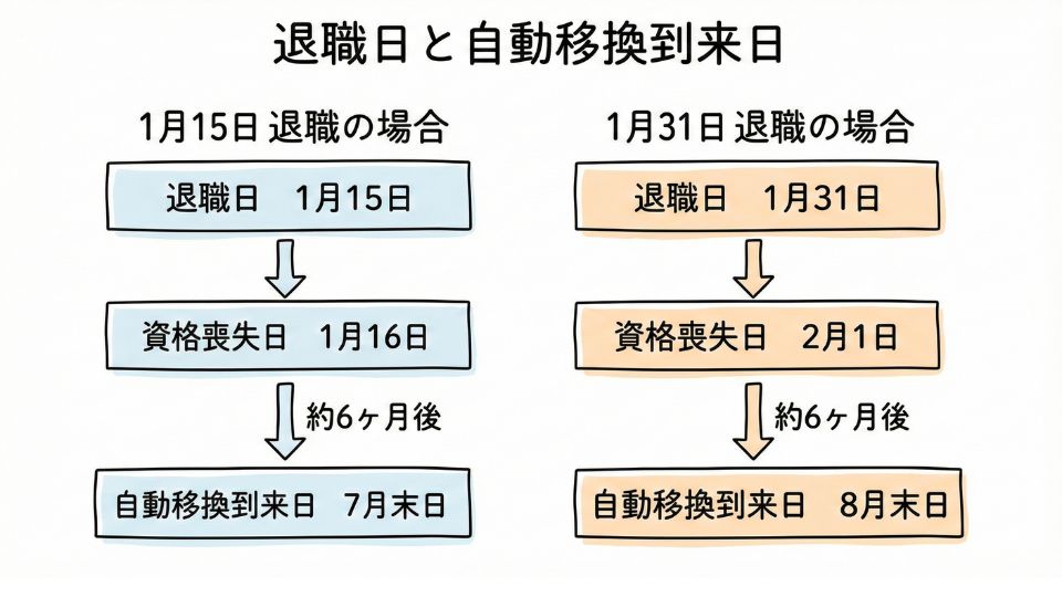 手続きの期限と「自動移換到来日」とはいつのこと?